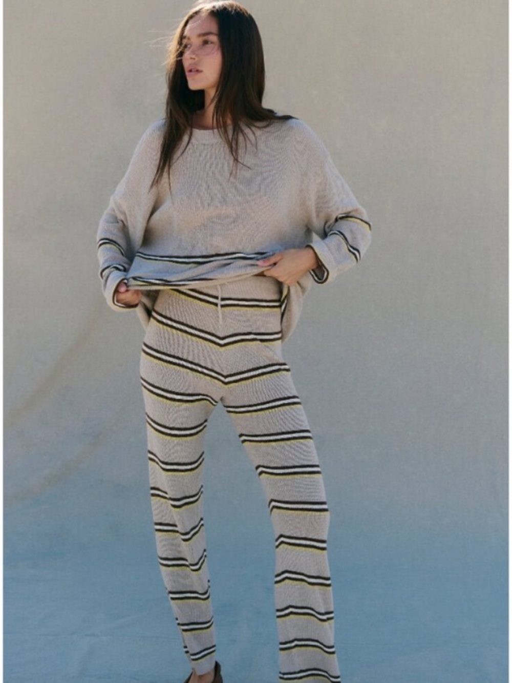 Free People FP Beach Mariner Striped Sweater Knit Set